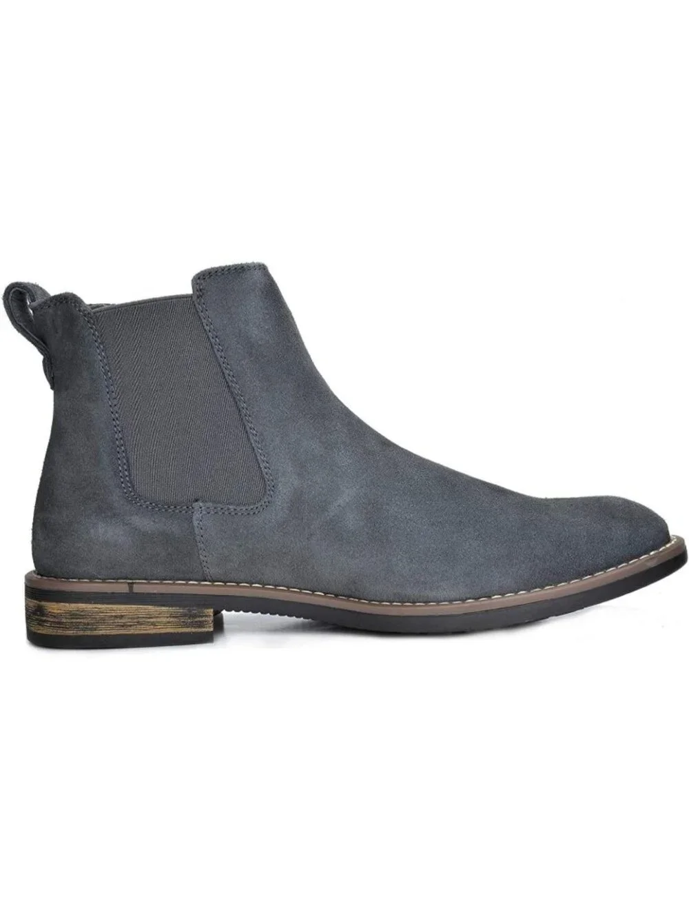 Men's Grey Classic Chelsea Ankle Crease-Resistant Soft Upper Cushioned Boots